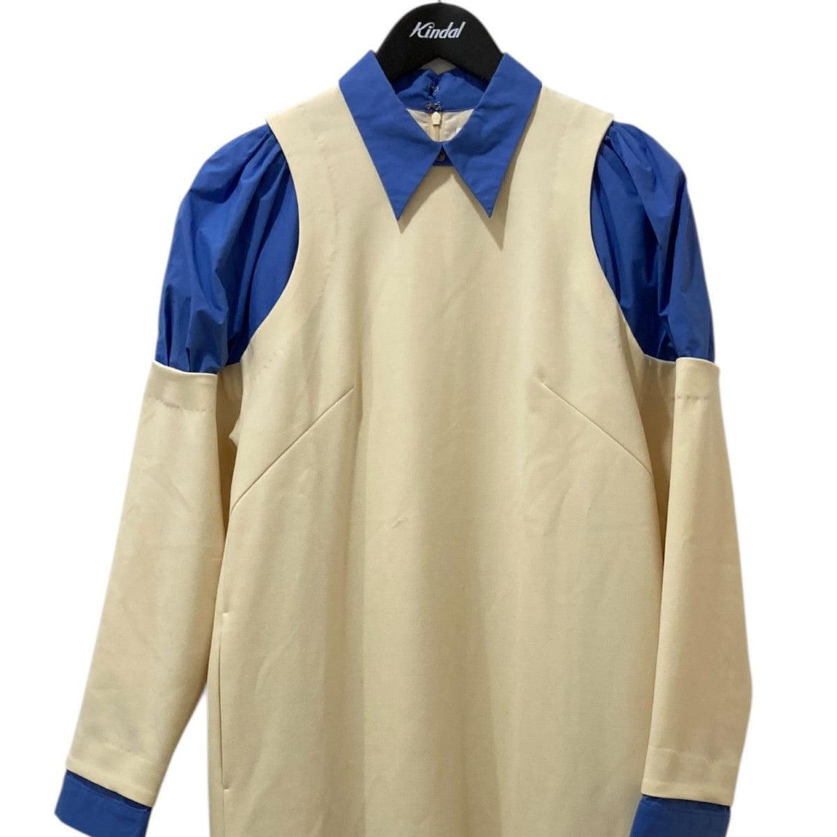 新品未使用品 エンフォルド ブルーストライプ プリーツワンピース ドッキング 中古・古着通販】ENFOLD (エンフォルド) ドッキングストライプ