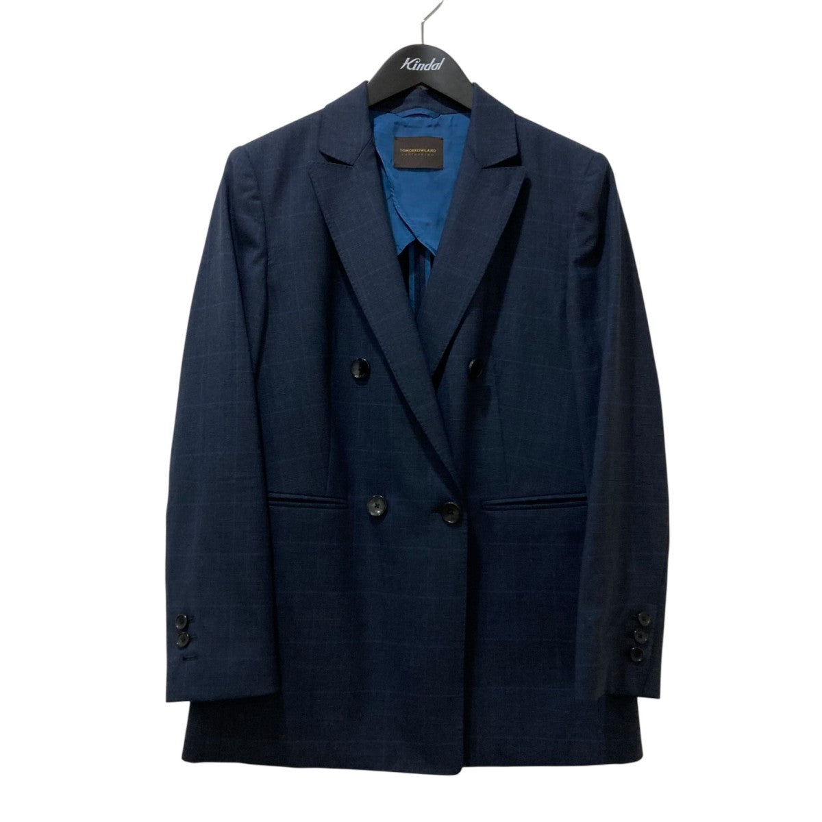 TOMORROW LAND collection 2025SS 365 BLUE WINDOWPANE チェック ダブルブレストジャケット 13075207903 古着・中古-1枚目のアイテム画像