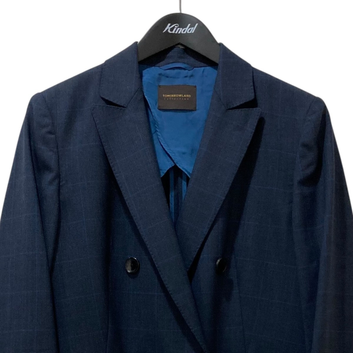 TOMORROW LAND collection 2025SS 365 BLUE WINDOWPANE チェック ダブルブレストジャケット 13075207903 古着・中古-3枚目のアイテム画像