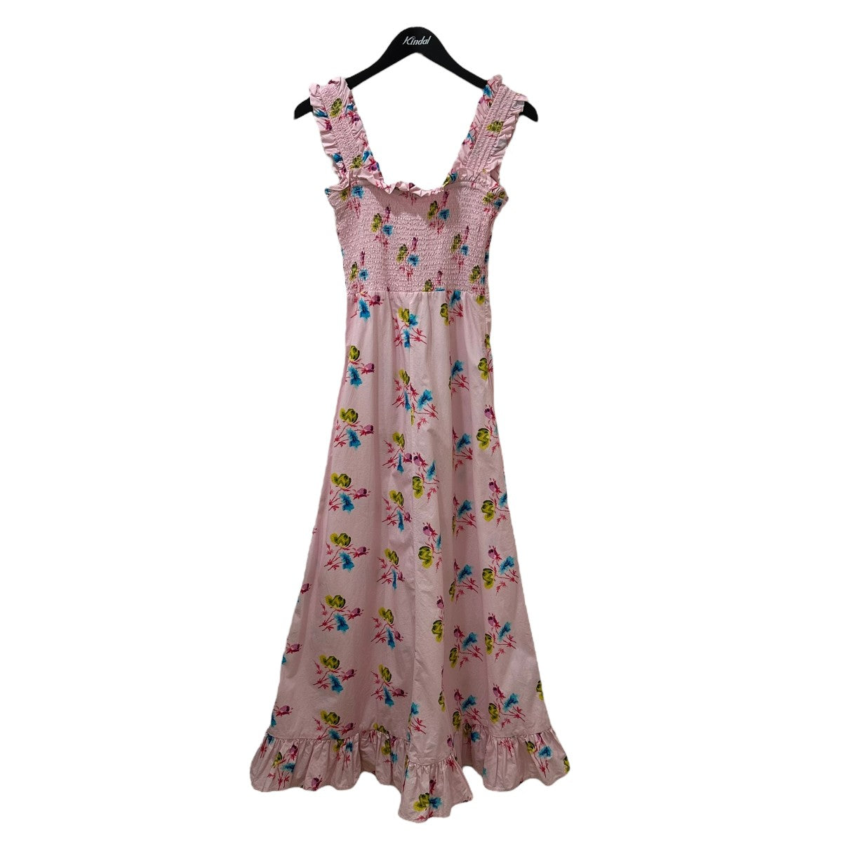 Ganni Printed Cotton Maxi Strap Dress花柄キャミソールフリルワンピースF7246 古着・中古-1枚目のアイテム画像