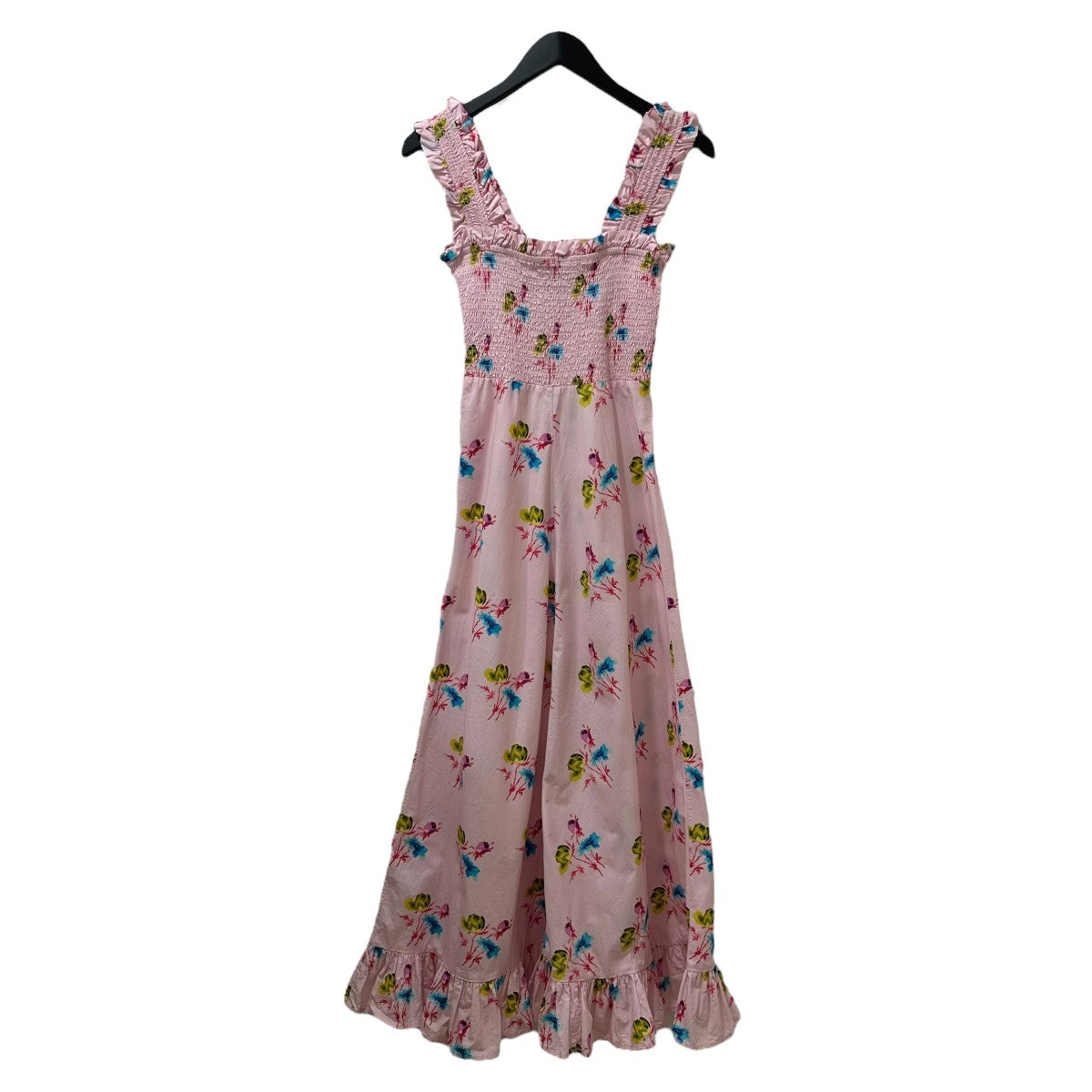 Ganni Printed Cotton Maxi Strap Dress花柄キャミソールフリルワンピースF7246 古着・中古-2枚目のアイテム画像