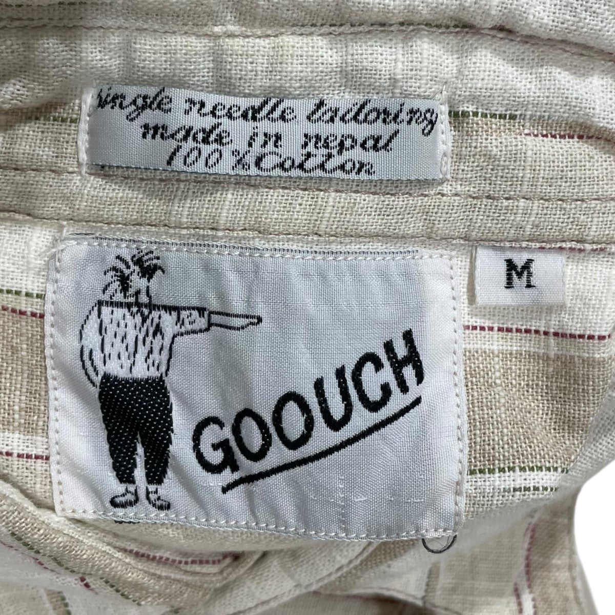 GOOUCH ストライプ柄半袖シャツ 古着・中古-5枚目のアイテム画像