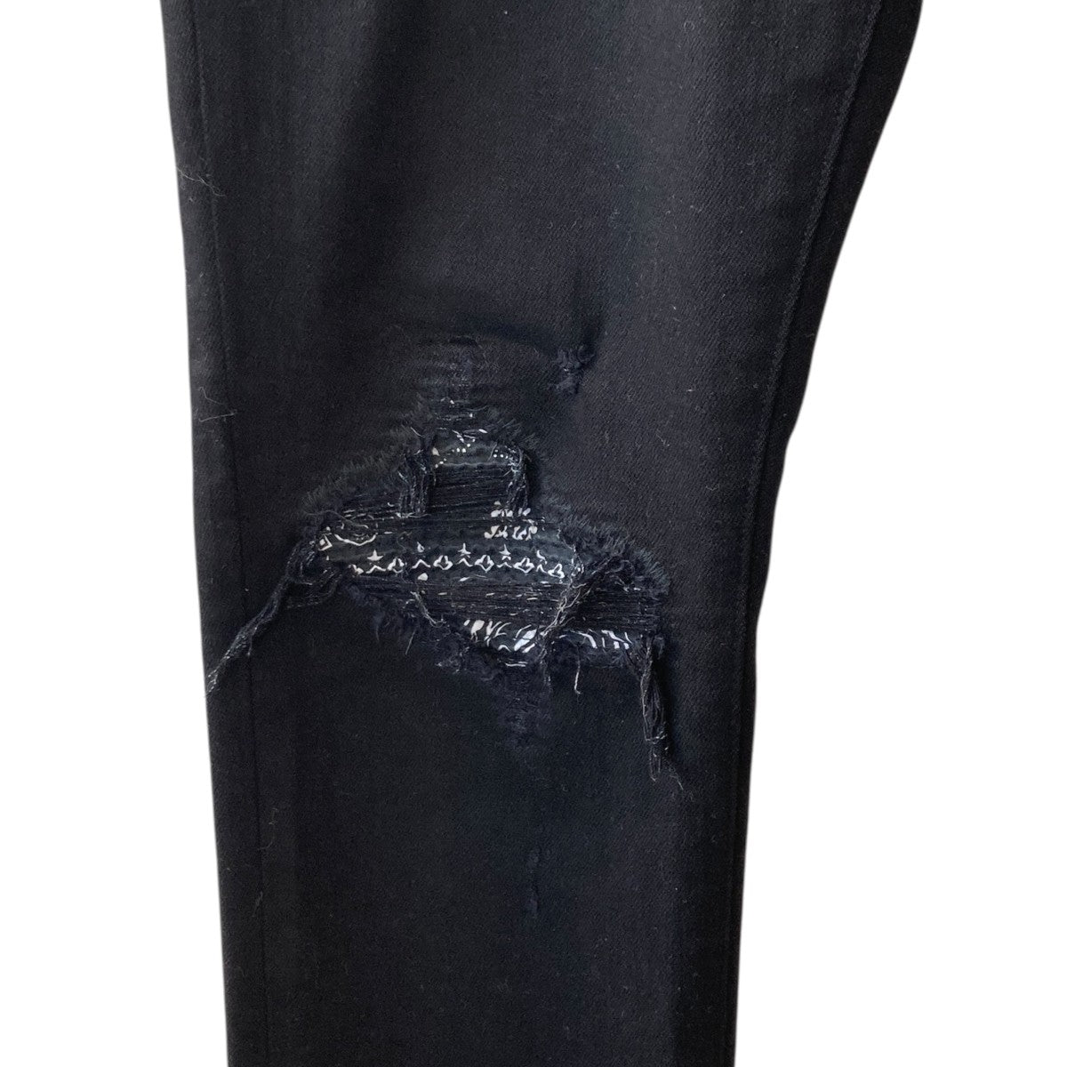 AMIRI(アミリ) バンダナクラッシュ加工デニムパンツ ブラック