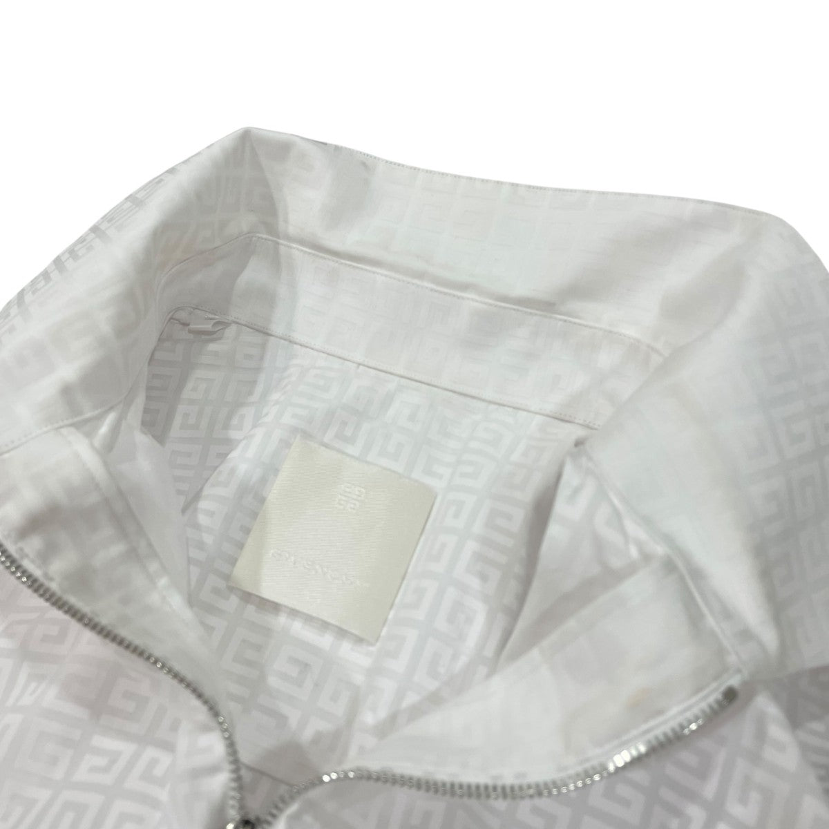 し*ん様 GIVENCHY 半袖シャツ 42 ホワイト Shirt in cotton poplin with GIVENCHY Stamp embroidery