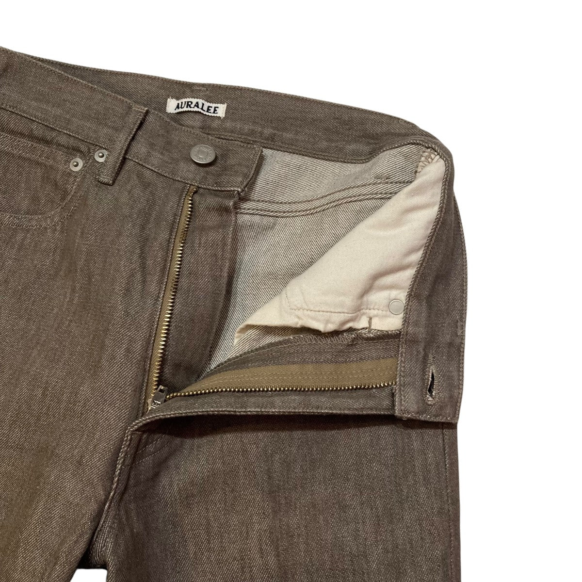 AURALEE(オーラリー) HARD TWIST BROWN DENIM 5P PANTS #MOCHA