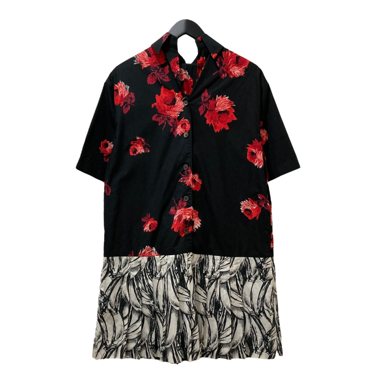 PRADA(プラダ) 花柄シャツワンピースP36Y7 P36Y7 レッド