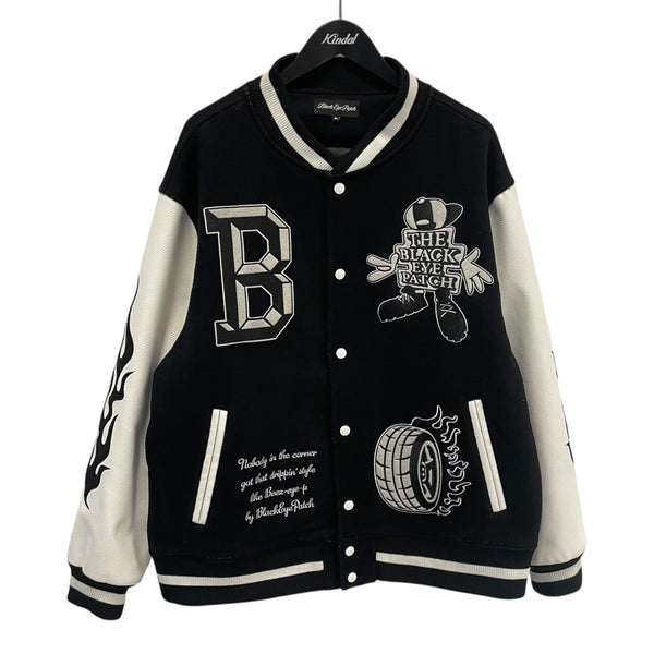 【美品】BLACK EYE PATCH スタジャン ホワイトブラック L 黒 白 中古・古着通販】THE BLACK EYE PATCH (ブラックアイパッチ