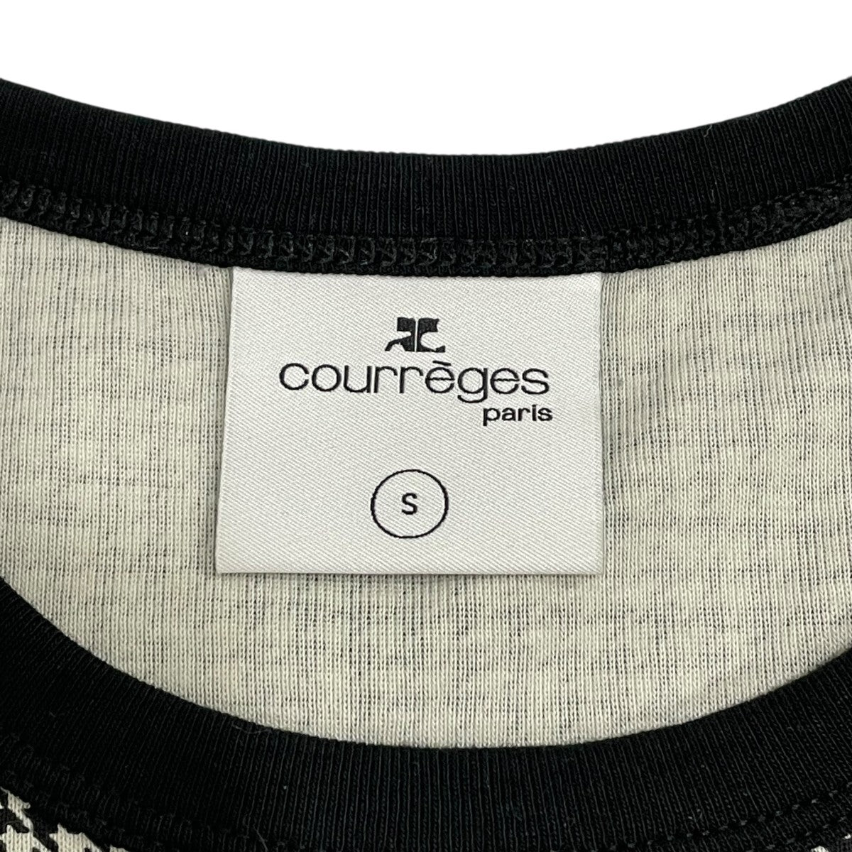 courreges クレージュ　千鳥格子　Tシャツ courreges(クレージュ) 千鳥柄クルーネックTシャツ