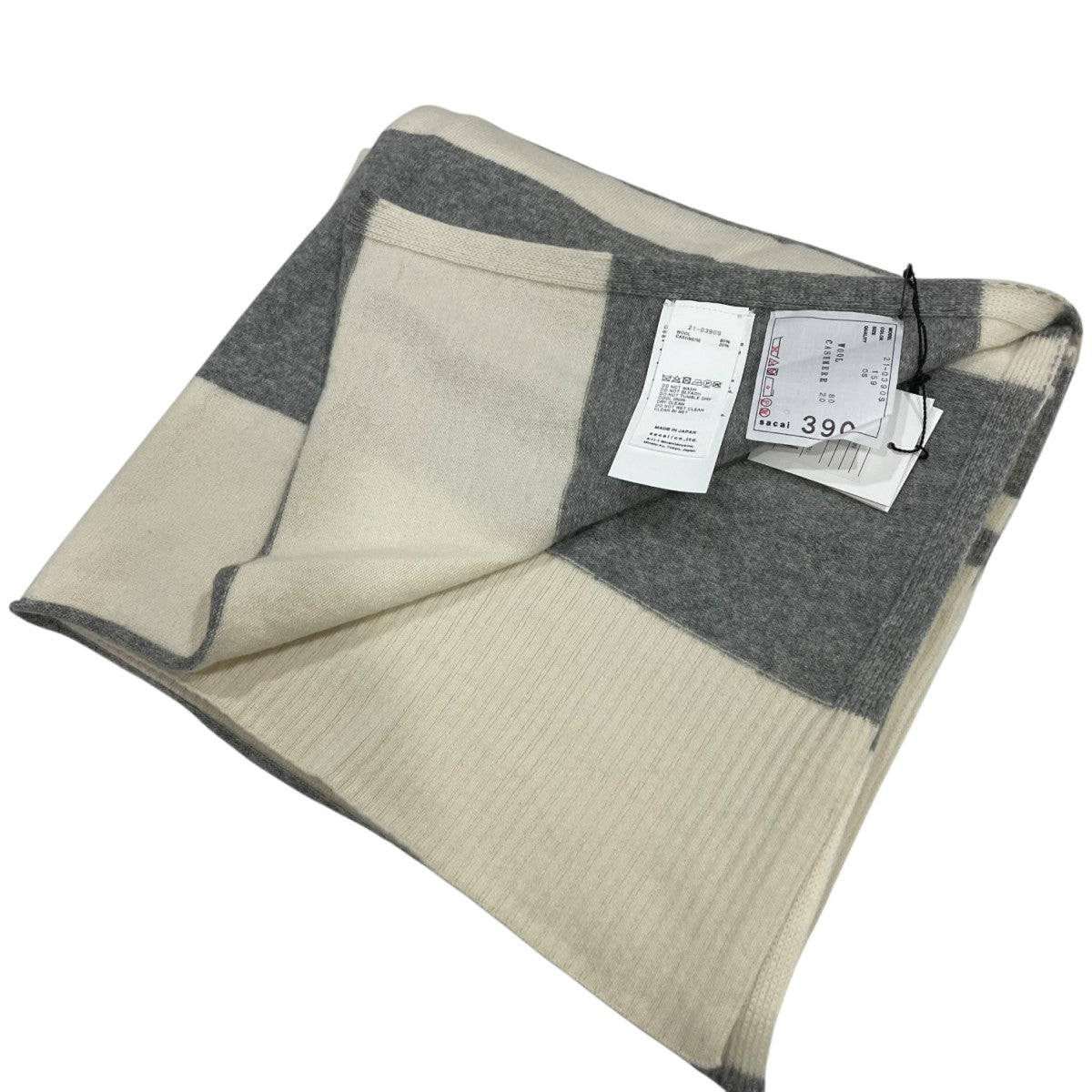 sacai(サカイ) マフラー21-0390S 21-0390S ホワイト×グレー｜【公式