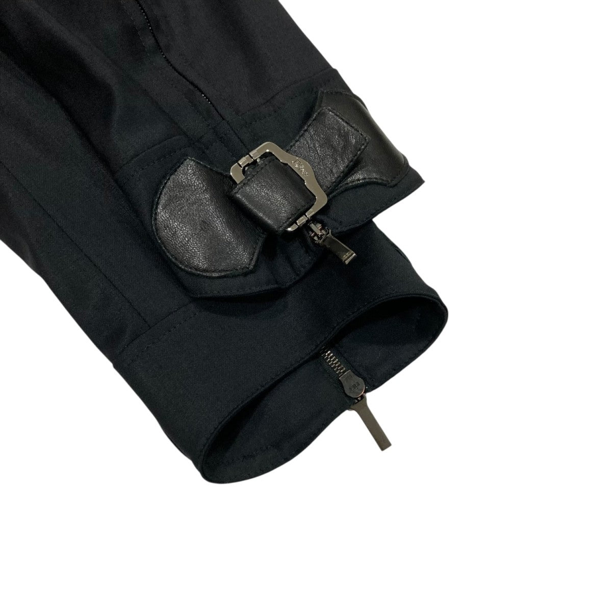 Christian Dior(クリスチャンディオール) レザー切り替えウール