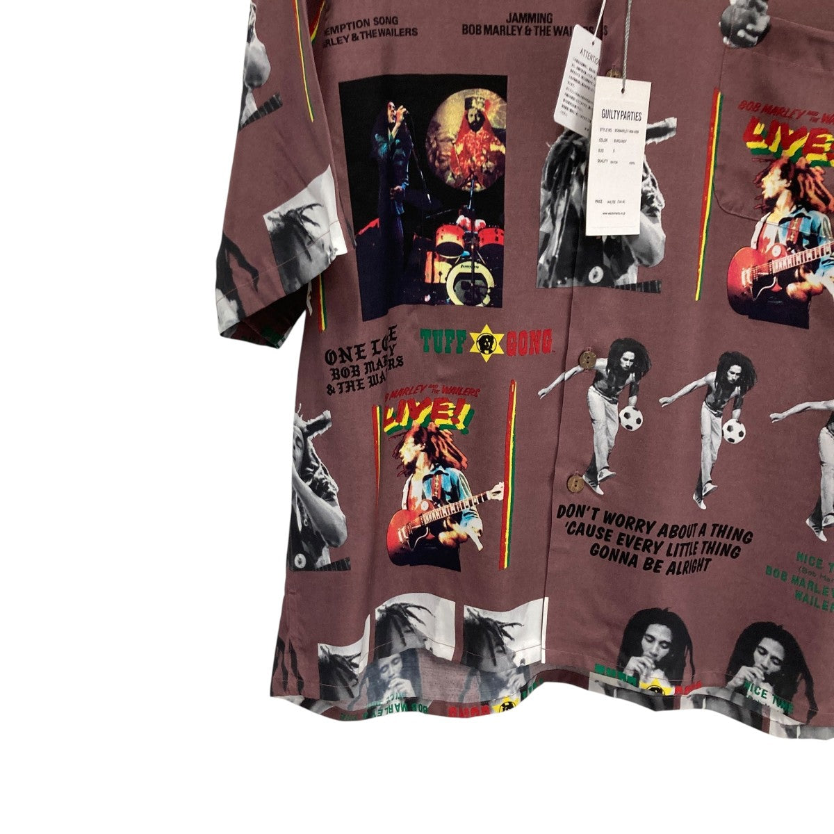 WACKO MARIA HAWAIIAN SHIRT S SオープンカラーシャツBOBMARLEY-WM-HI09 古着・中古-4枚目のアイテム画像