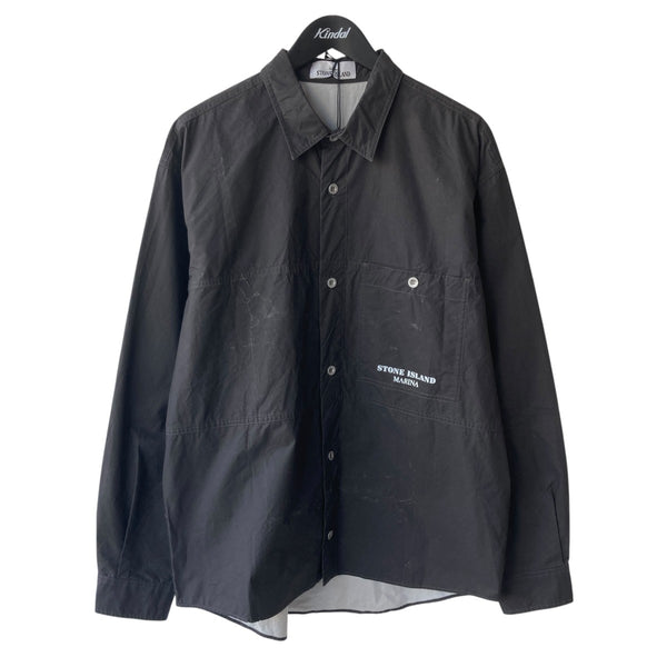 stone シャツブルゾン Stone Island Navy blue nylon shirt jacket | TheDoubleF