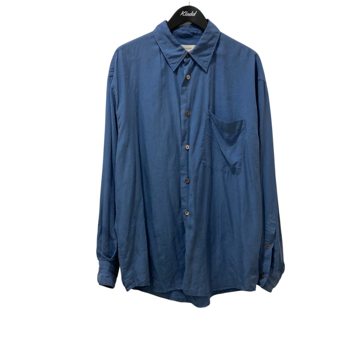 LEMAIRE/ルメール　ノーカラーストライプシャツ　古着　長袖シャツ LEMAIRE(ルメール) 長袖シャツ ブルー サイズ S｜【公式