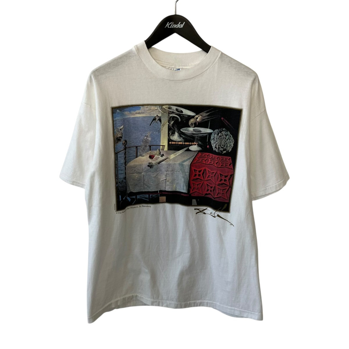 VINTAGE 90sSALVADOR DALI LIVING STILL LIFE （素早く動いている静物）USA製アートプリントTシャツ 古着・中古-1枚目のアイテム画像
