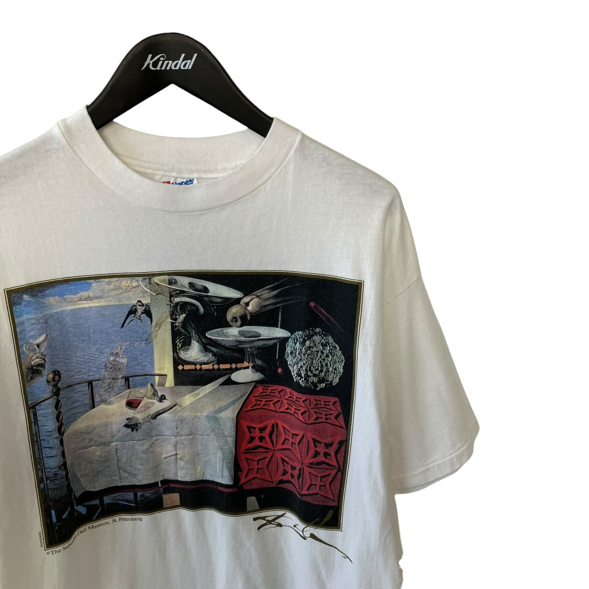 VINTAGE 90sSALVADOR DALI LIVING STILL LIFE （素早く動いている静物）USA製アートプリントTシャツ 古着・中古-3枚目のアイテム画像
