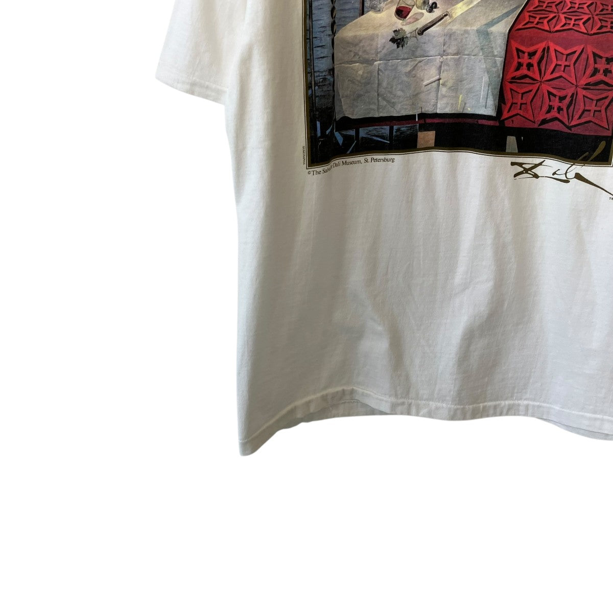 VINTAGE 90sSALVADOR DALI LIVING STILL LIFE （素早く動いている静物）USA製アートプリントTシャツ 古着・中古-4枚目のアイテム画像