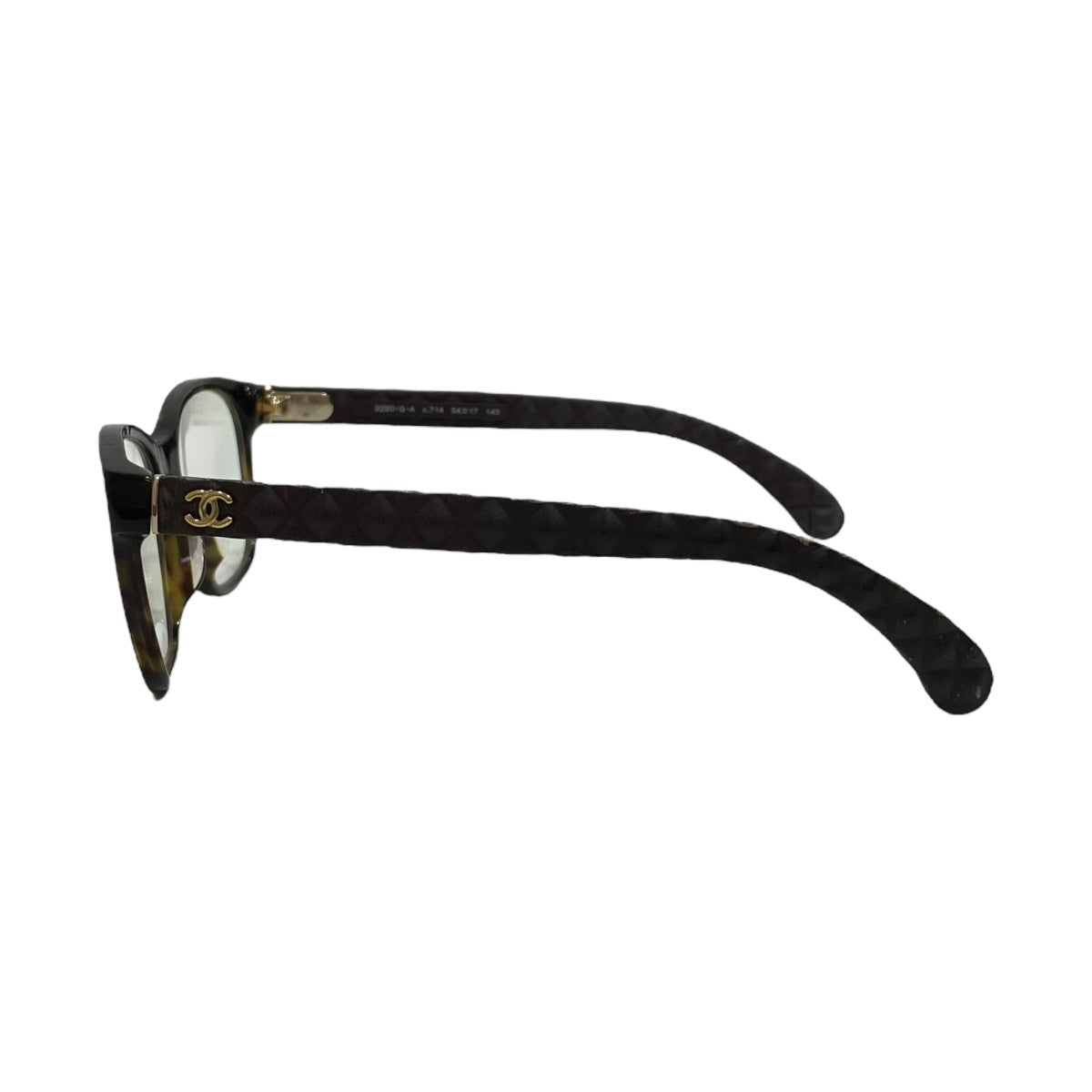 美品 CHANEL サングラス メガネ 3290-Q ブラック ココマーク 青 CHANEL(シャネル) メガネ3290-Q-A 3290-Q-A ブラウン サイズ 54