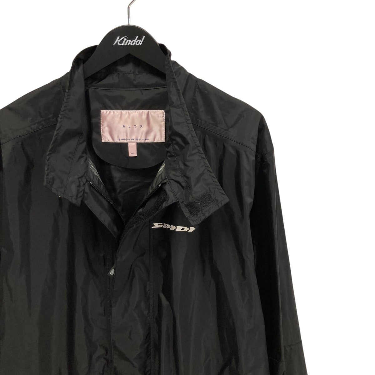 ALYX 17SSSPIDI BLACK RAINCOAT バックロゴナイロンレインコートX75 古着・中古-3枚目のアイテム画像