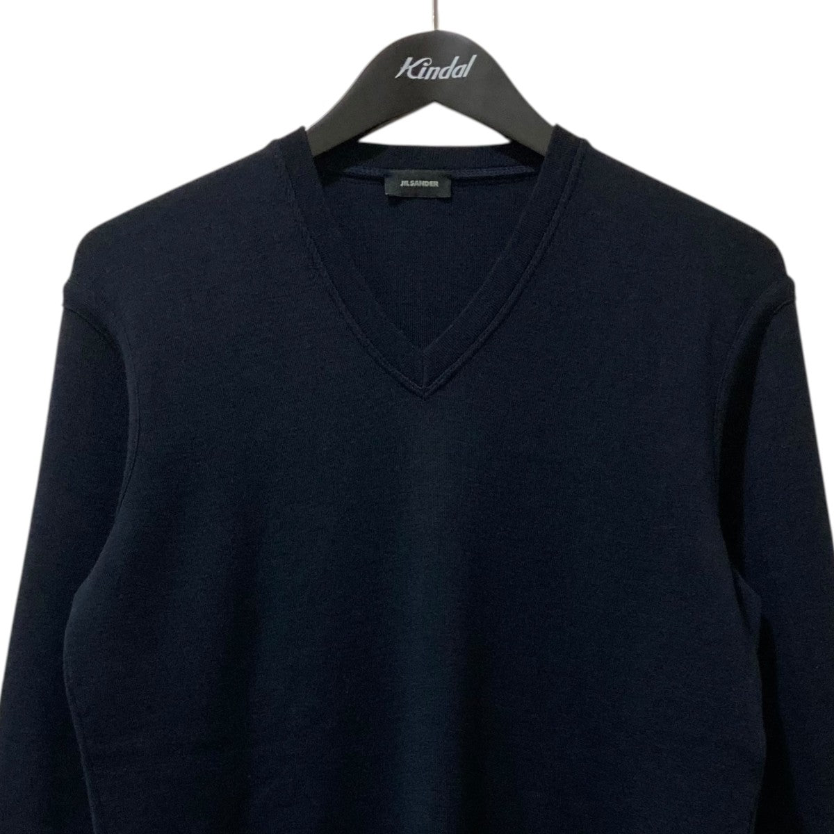 専用　JIL SANDER Vネックニットオープンアーム トップス イタリア製 JIL SANDER（ジルサンダー） VネックニットTシャツ ブラック