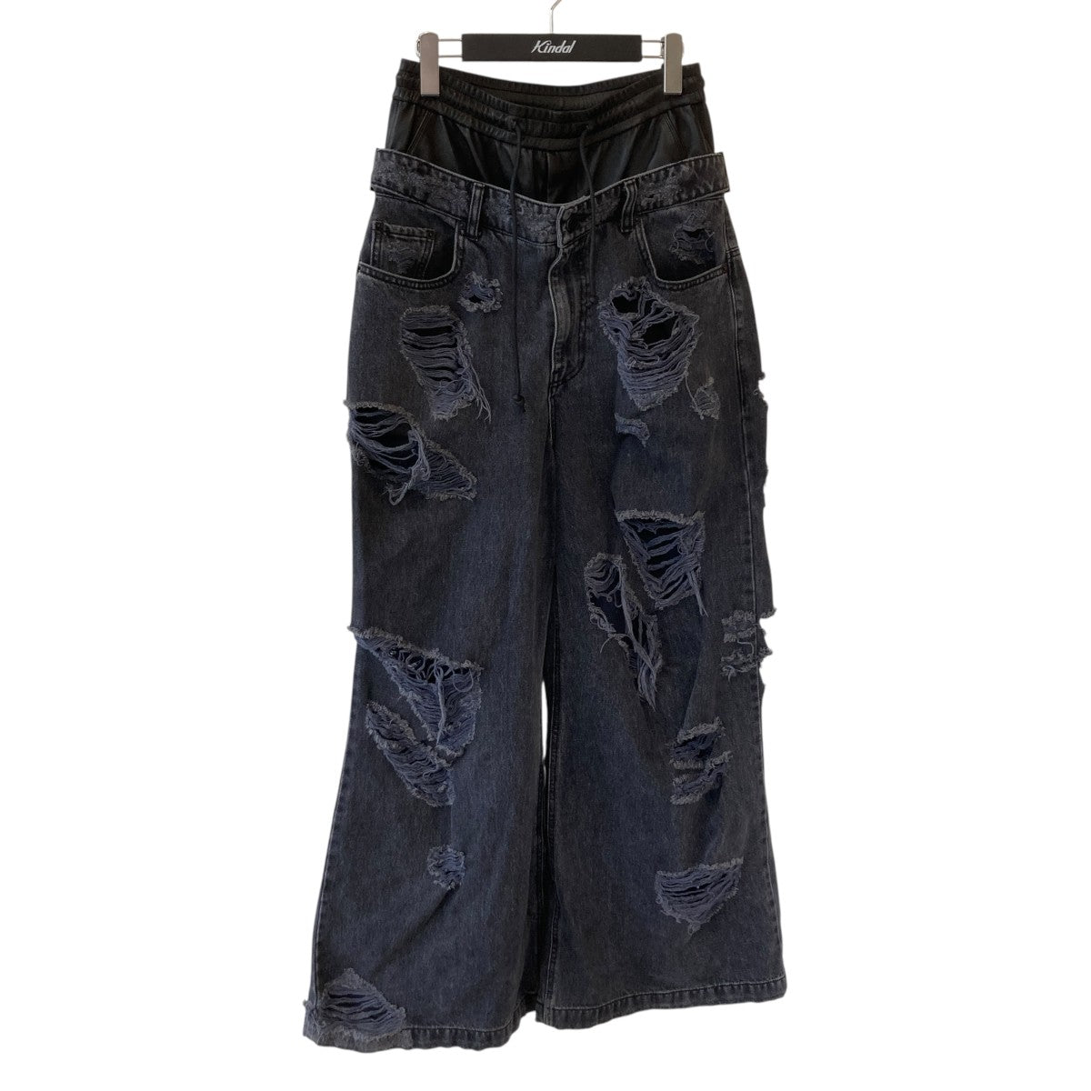 Juun．J Double Waisted Destroyed Wide Fit Denim PantsレイヤードパンツJW3321F005 古着・中古-1枚目のアイテム画像