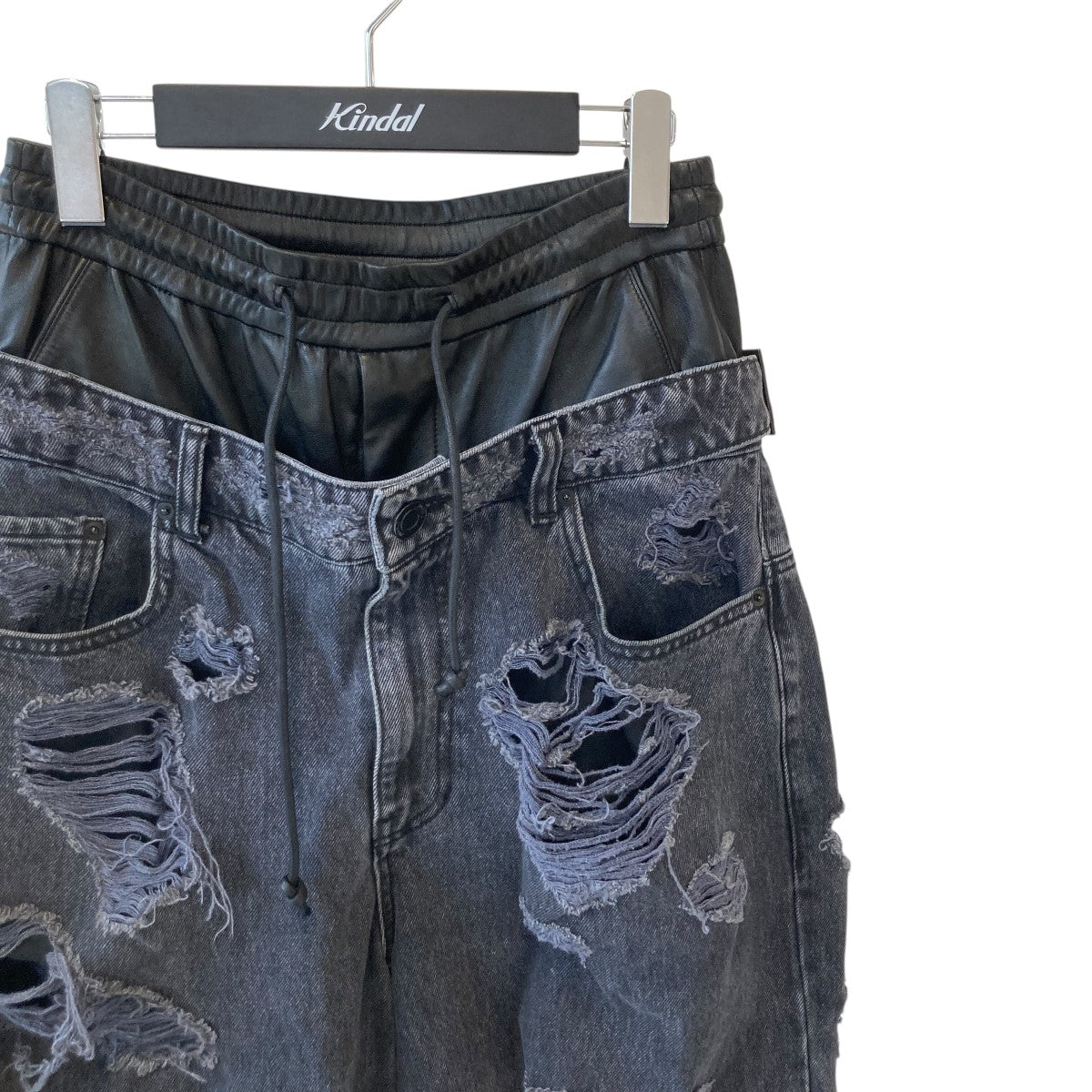 Juun．J Double Waisted Destroyed Wide Fit Denim PantsレイヤードパンツJW3321F005 古着・中古-3枚目のアイテム画像