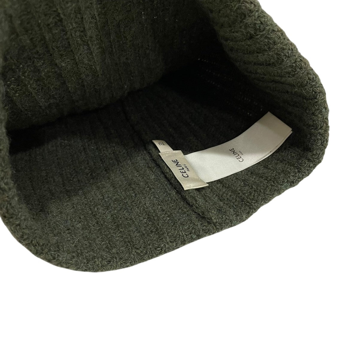 極美品　CELINEエンブロイダリー ニット帽 ウール グリーン　緑 CELINE ニット帽2A35T242P 2A35T242P グリーン サイズ TU｜【公式
