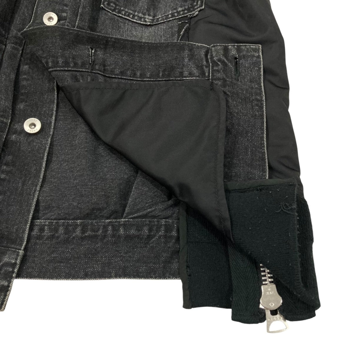【sacai】ブラックデニムパネルジャケット Sacai デニムジャケット | ブラック | FARFETCH JP