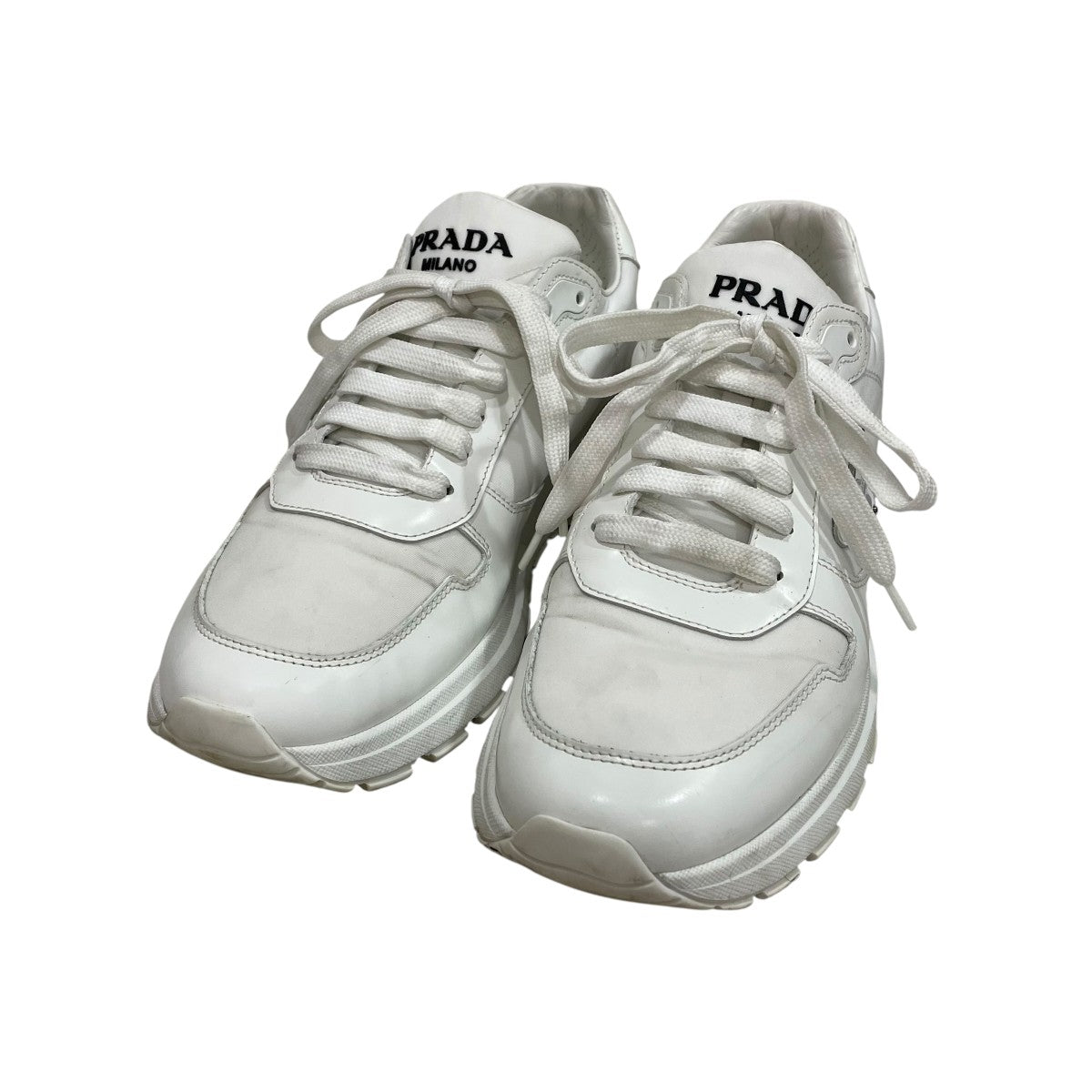 PRADA スニーカー ホワイト サイズ7(26cm位) PRADA （新品・未使用品）プラダ スニーカー 靴 #7 26cm カーフ