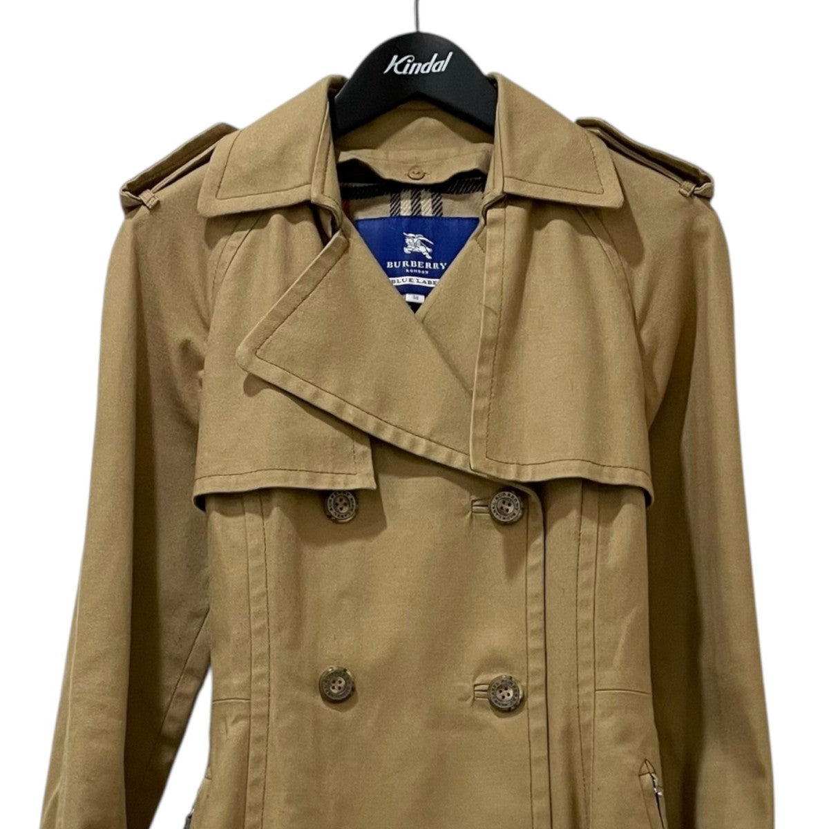 BURBERRY BLUE LABEL トレンチコート 36サイズ ブラック BURBERRY BLUELABEL トレンチコート 黒 ライナー ベルト付