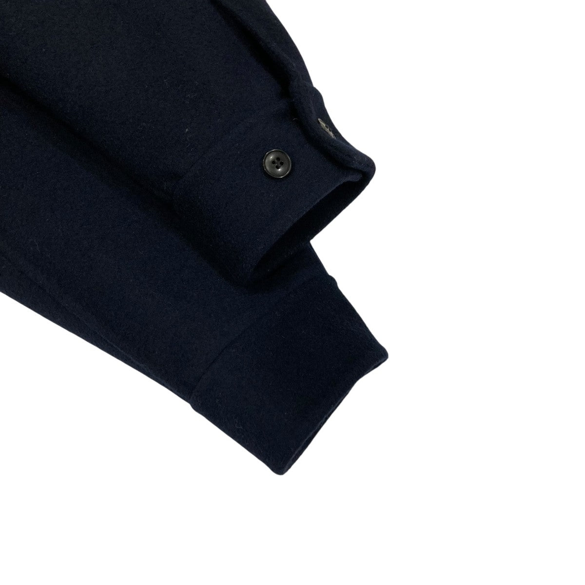 BLAMINK ブラミンク ウール シャツ ジャケットコート 丸襟 ネイビー BLAMINK - BLAMINK ブラミンク ウール シャツ ジャケットコート 丸襟