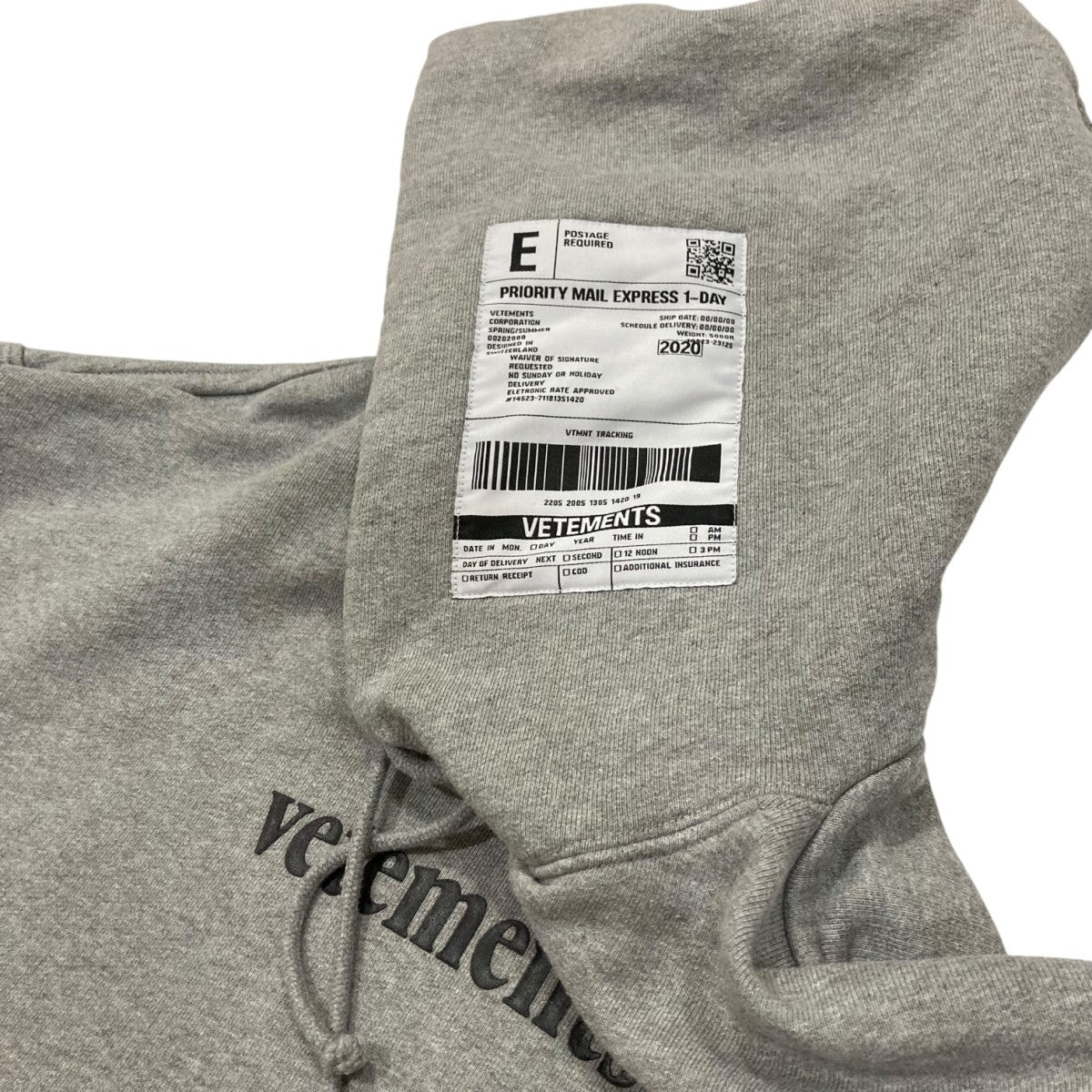 VETEMENTS(ヴェトモン) パーカーSS20TR311 SS20TR311 グレー サイズ XS