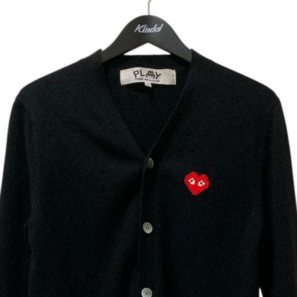 PLAY COMME des GARÇONS ブラック カーディガン S Play Comme des Garçons: Invader Men's Cardigan (Black