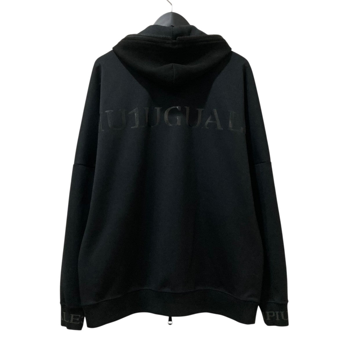 1PIU1UGUALE3 黒 ジップアップパーカー S 【公式通販】