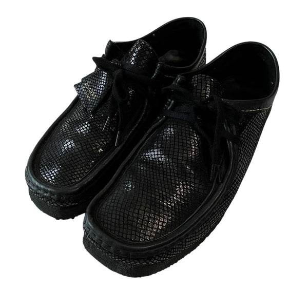 CLARKS×WACKO MARIA snake Embossed Leather Wallabeeレザーシューズ