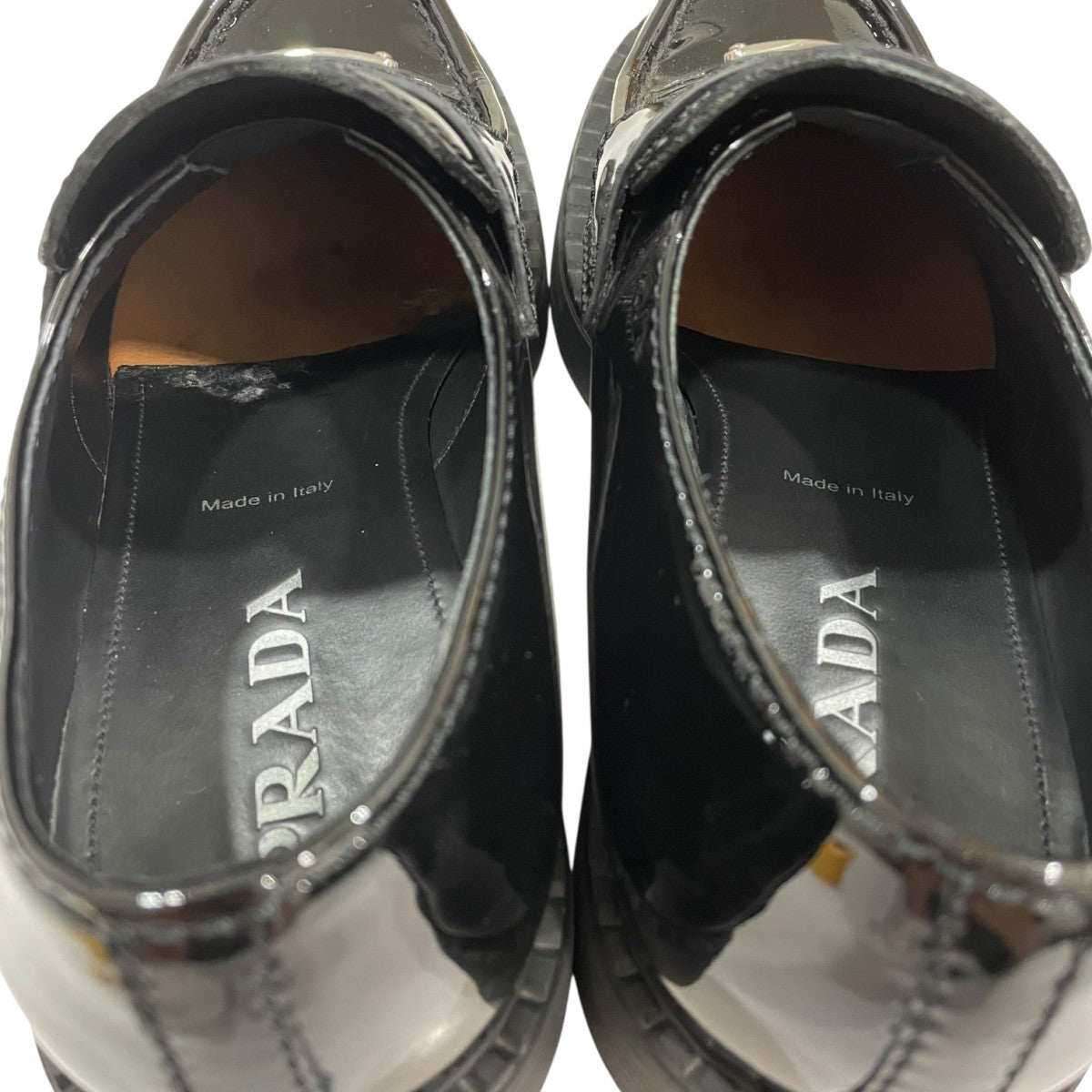 【美品】PRADA ブラック ローファー　チョコレート PRADA(プラダ) チョコレート ローファー2DE127 2DE127 ブラック
