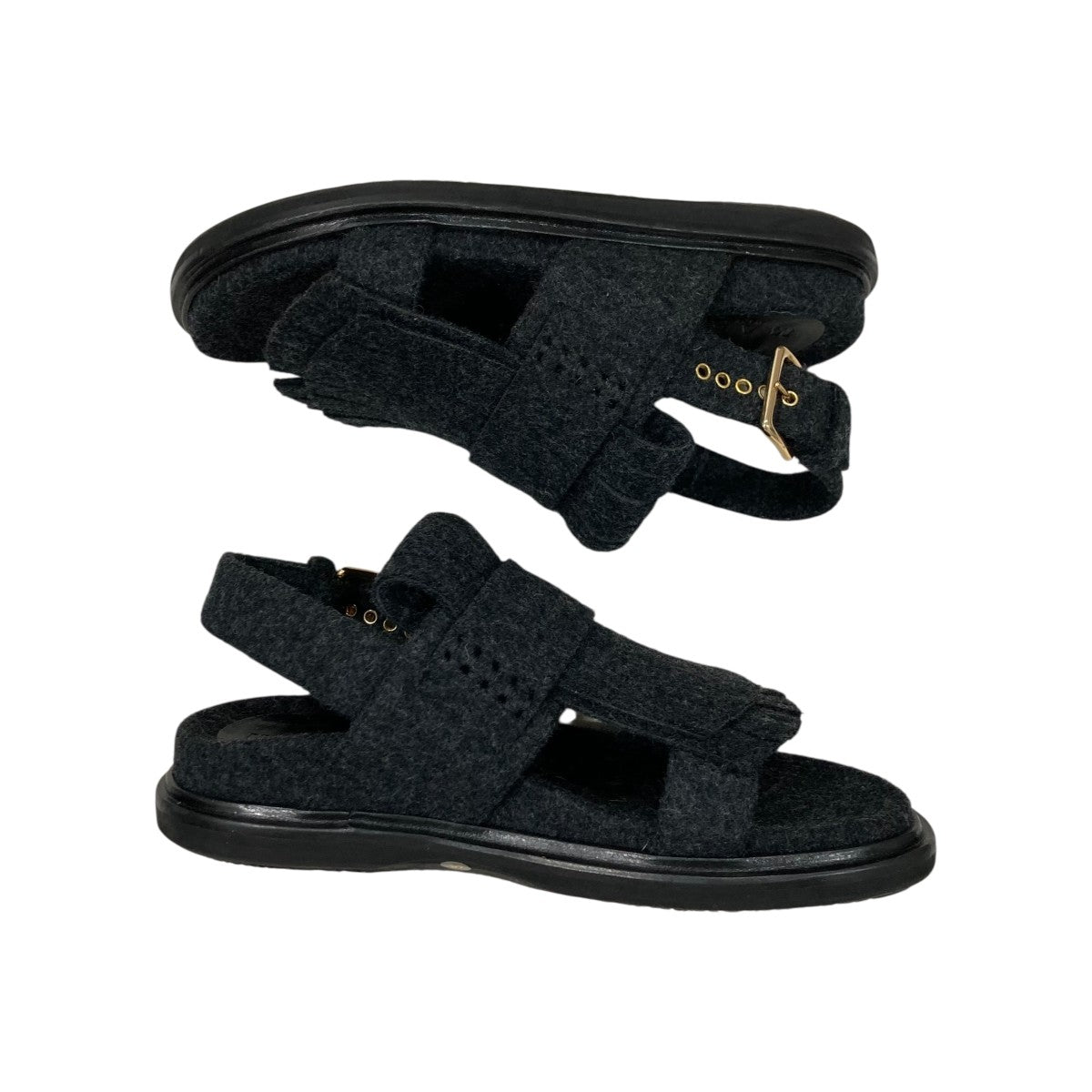 MARNI(マルニ) ウールタッセルストラップサンダル FBMSN15G01