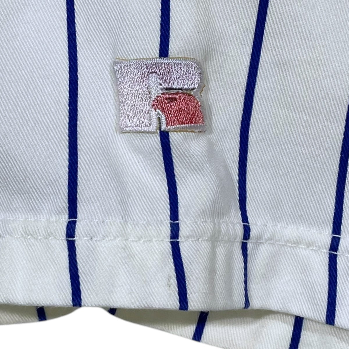 RUSSELL ATHLETIC 80s ピンストライプ柄半袖シャツ BASEBALL SHIRT ベースボールシャツ USA製 古着・中古-4枚目のアイテム画像