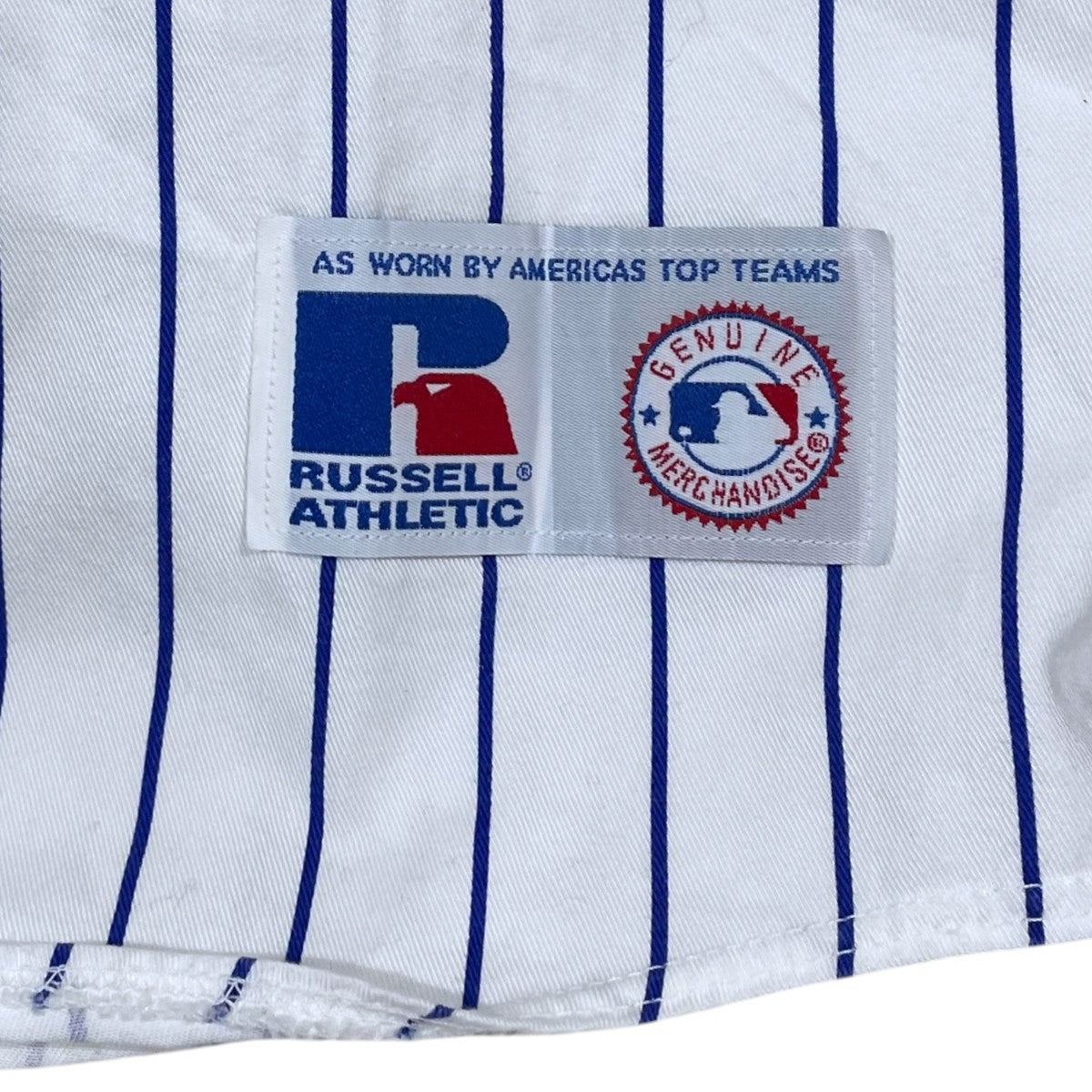 RUSSELL ATHLETIC 80s ピンストライプ柄半袖シャツ BASEBALL SHIRT ベースボールシャツ USA製 古着・中古-7枚目のアイテム画像