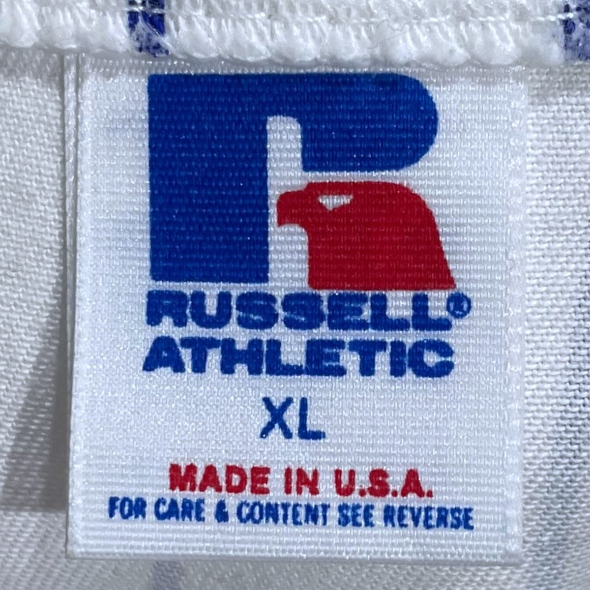 RUSSELL ATHLETIC 80s ピンストライプ柄半袖シャツ BASEBALL SHIRT ベースボールシャツ USA製 古着・中古-8枚目のアイテム画像