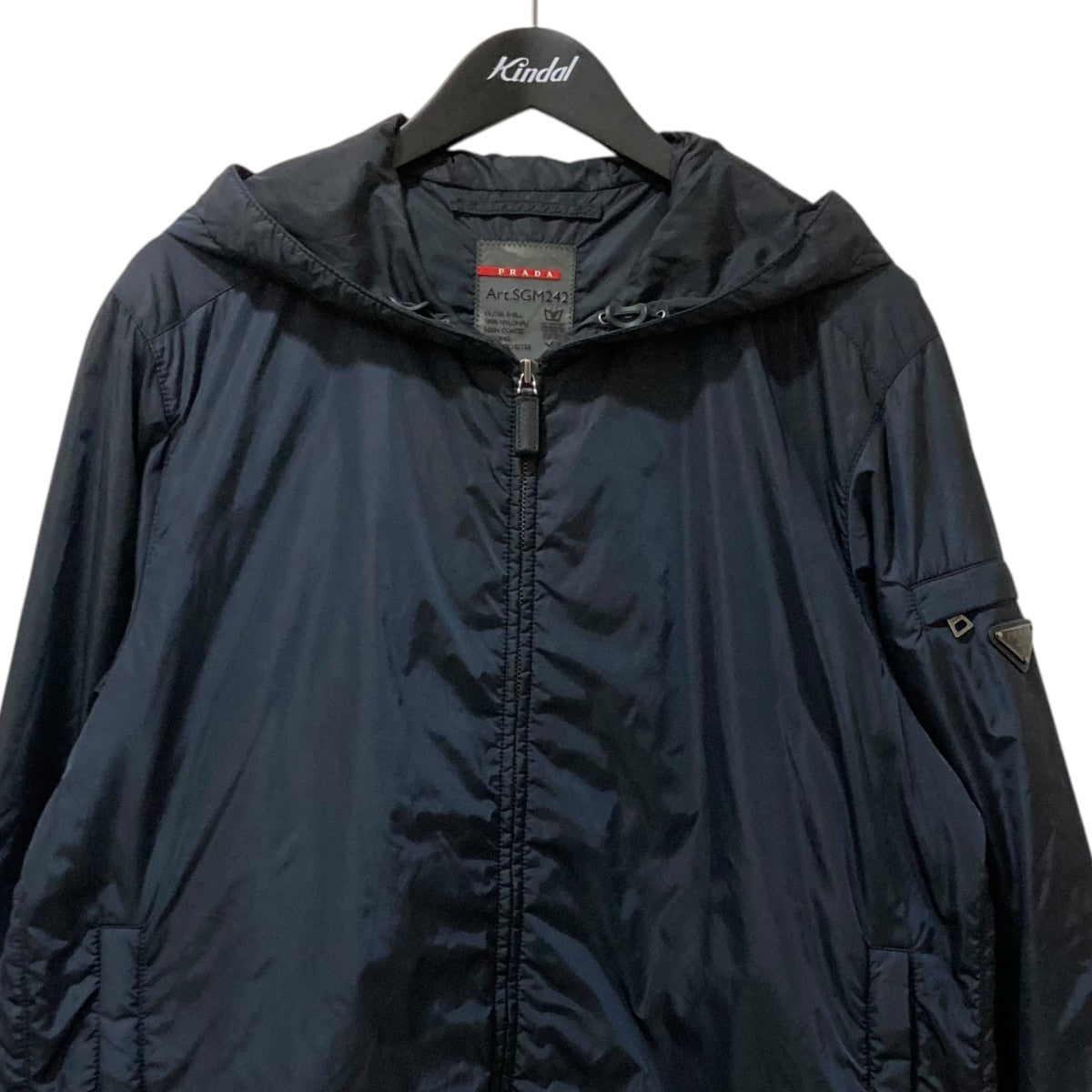 PRADA ネイビー ナイロンジャケット フード付き プラダスポーツ PRADA SPORTS ジップアップ ナイロン ジャンパー