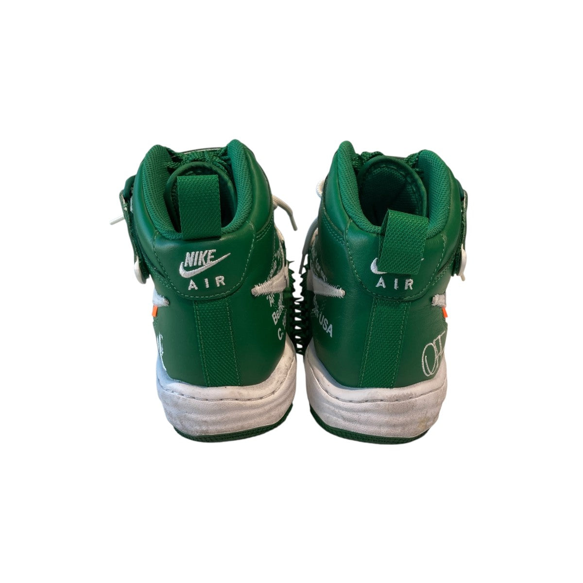 NIKE×OFFWHITE Air Force 1 Mid SP LTHR Pine GreenハイカットスニーカーDR0500-300 古着・中古-4枚目のアイテム画像