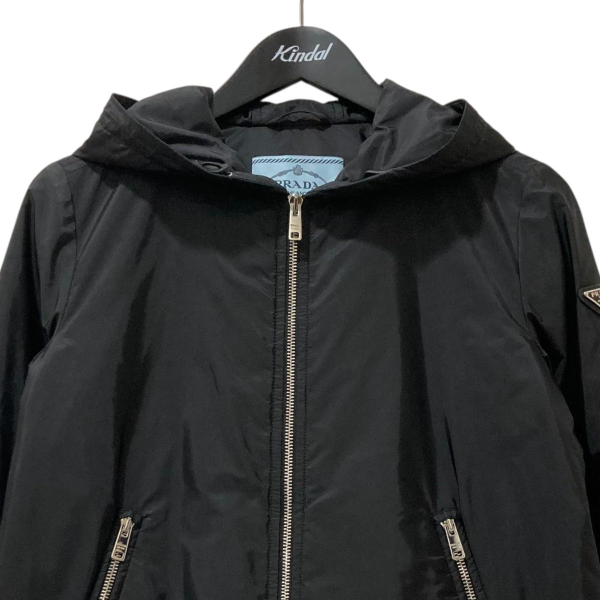 美品PRADAプラダ フーデットパーカー コットン　ナイロン ブルゾンSサイズ PRADA - 極美品 プラダ PRADA パーカー 2020 スウェット フーディ
