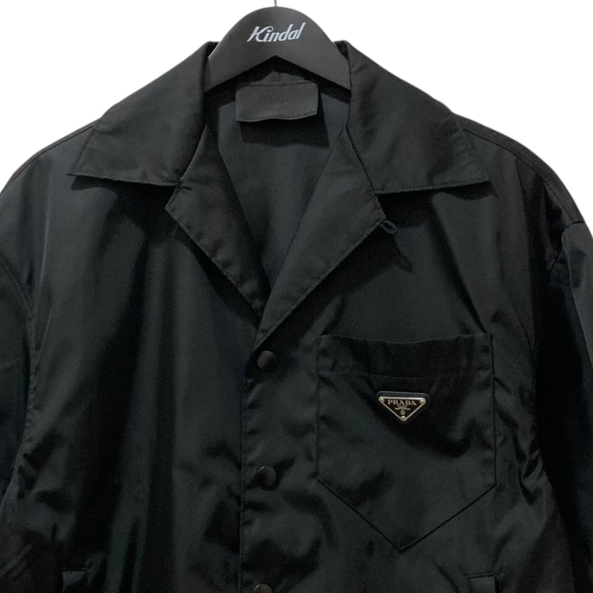 未使用⚫︎PRADA⚫︎プラダ半袖ナイロンジャケットシャツ⚫︎黒⚫︎XL ブラック Re-Nylon 半袖シャツ | PRADA