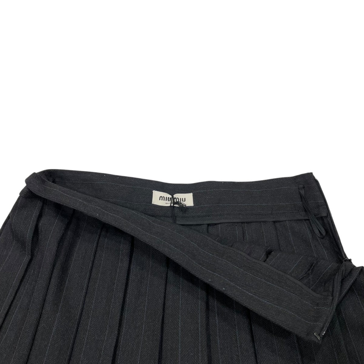 MIU MIU(ミュウミュウ) Pleated pinstripe skirtプリーツミニスカート