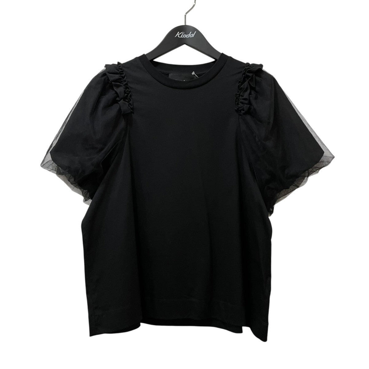 【美品】  Simone Rocha / シモーネロシャ | パフスリーブ S/Sブラウス カットソー | XS | ブラック | レディース ブラウス | SIMONE ROCHA (Women)/シモーネ ロシャ | 三越伊勢丹