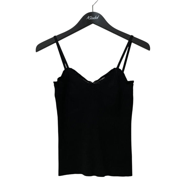 THE SHISHIKUI(シシクイ) FRILLS TOPニットキャミソール ブラック