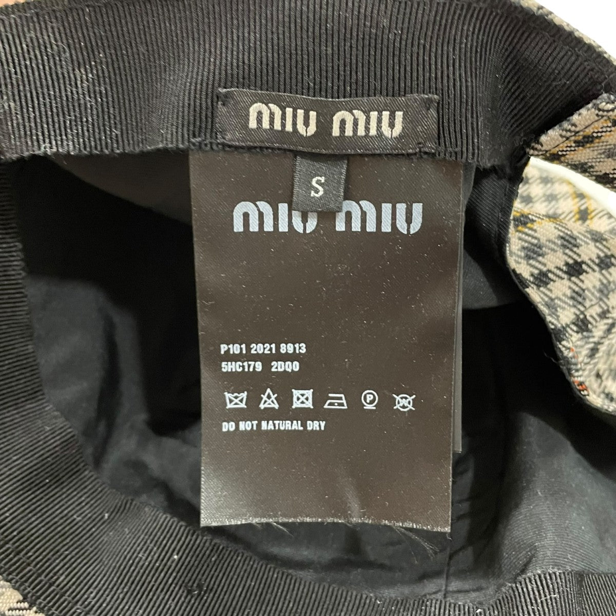MIU MIU(ミュウミュウ) チェックキャップ5HC179 2DQ0 5HC179