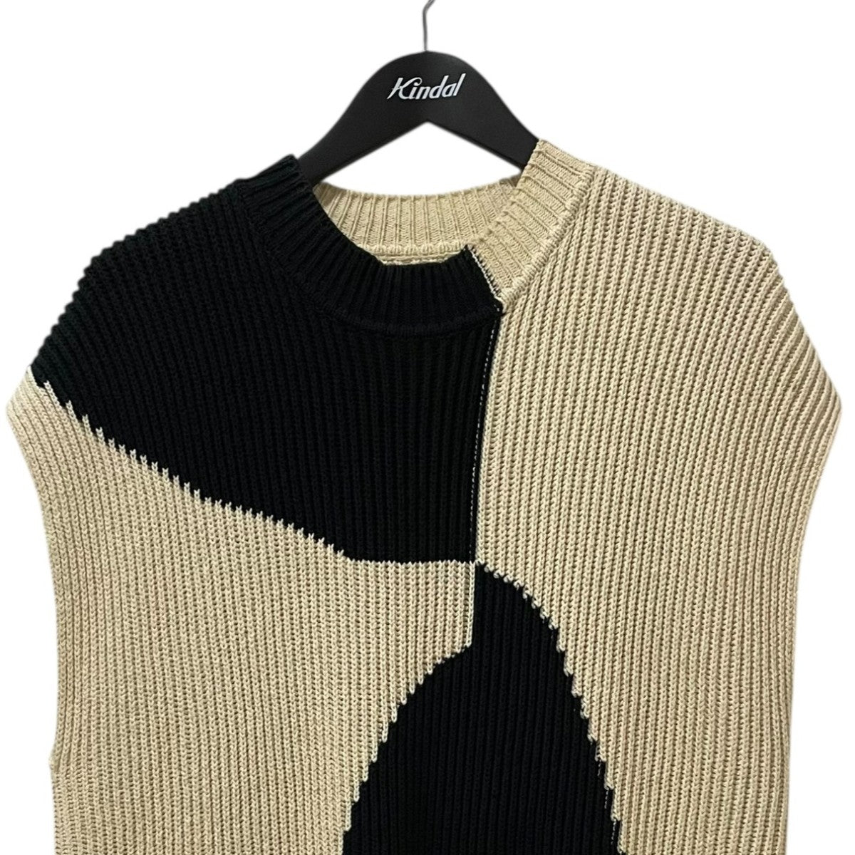 JIL SANDER ROUND NECK RIBBED VEST ニットベスト JSMQ751041 古着・中古-3枚目のアイテム画像