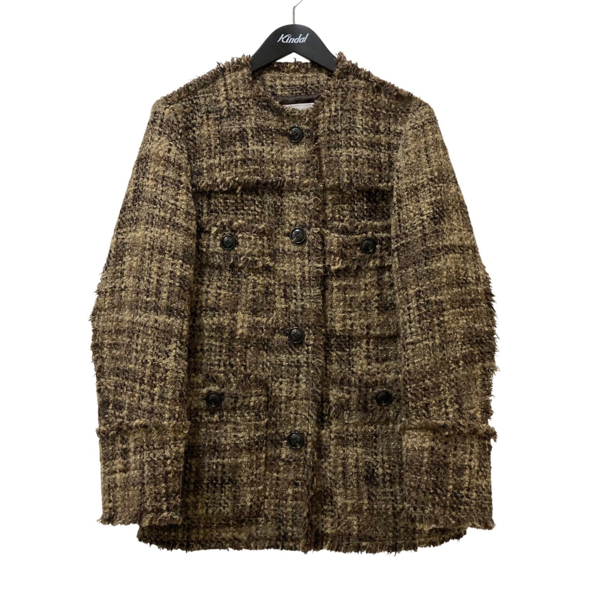 【CLANE】ノーカラー ツイード ジャケット CLANE - ノーカラー ツイード ジャケット - NO COLOR TWEED