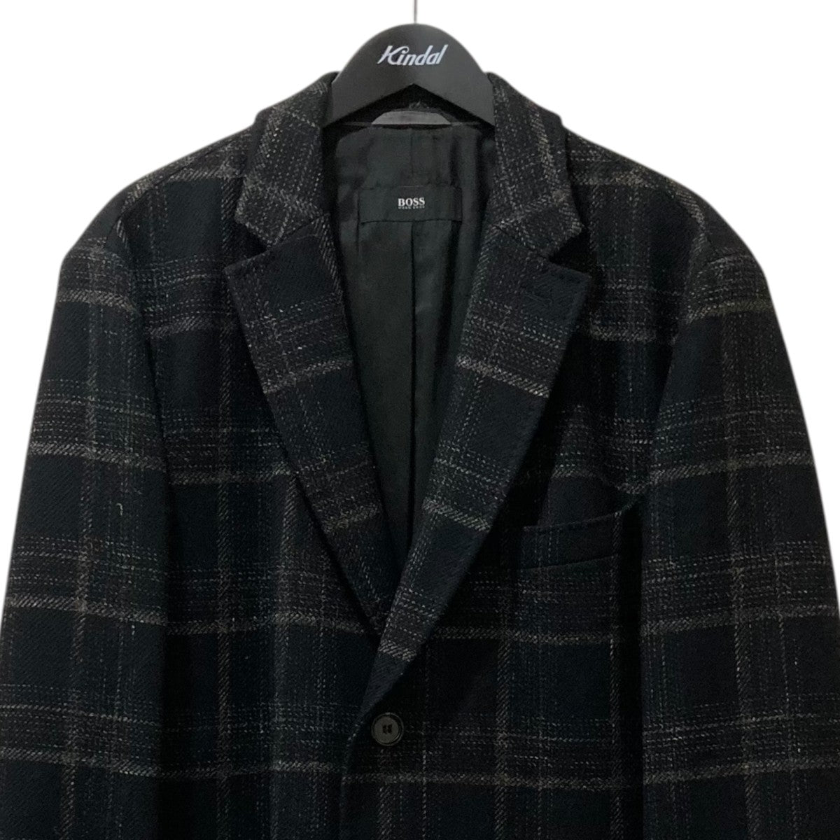 美品！HUGO BOSS チェスターコート 黒と黄色のチェック HUGO BOSS(ヒューゴボス) チェックチェスターコート10185330